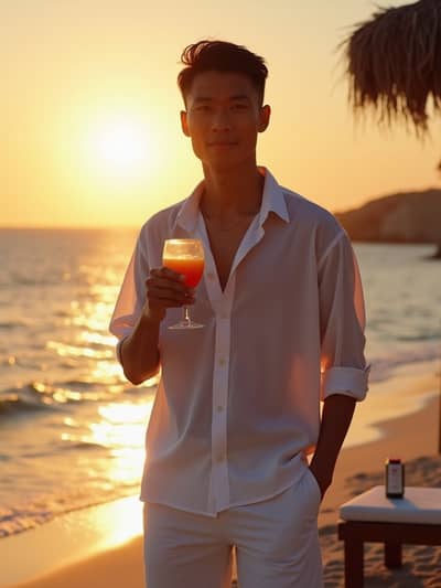 AI photography example 9 - mykonos nights photos generated by artificial intelligence