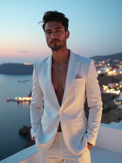 Mykonos Nights style photo 23 created with AI technology - PhotoForge professional photography