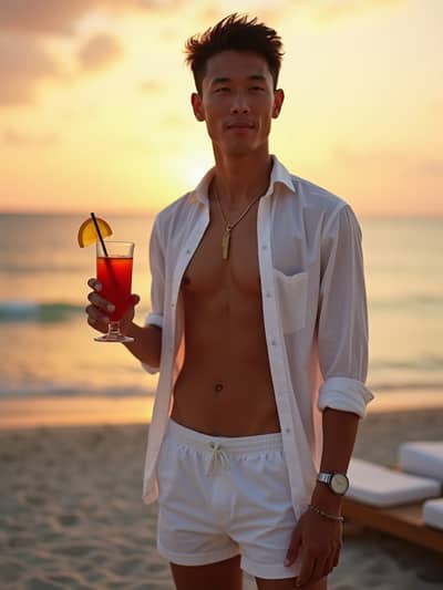 AI photography example 34 - mykonos nights photos generated by artificial intelligence