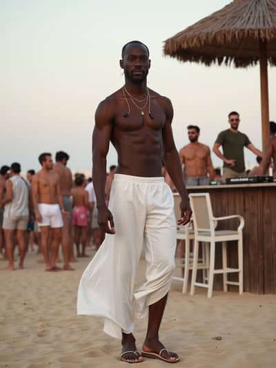 AI photography example 39 - mykonos nights photos generated by artificial intelligence