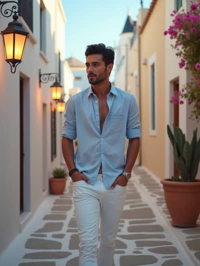 Professional mykonos nights AI photo 42 - High quality artificial intelligence photography