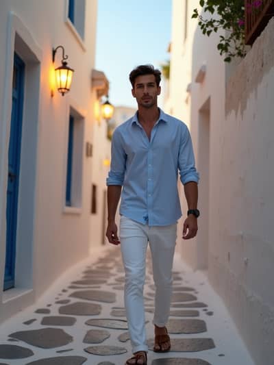 Mykonos Nights style photo 43 created with AI technology - PhotoForge professional photography