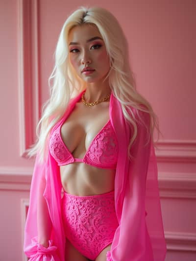 Professional pink doll AI photo 2 - High quality artificial intelligence photography