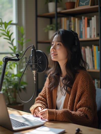 AI photography example 4 - podcast host photos generated by artificial intelligence