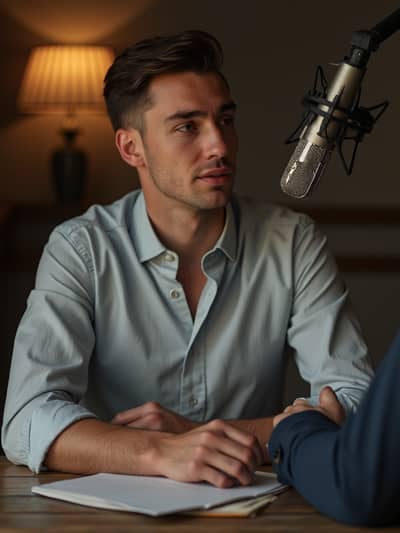 AI photography example 24 - podcast host photos generated by artificial intelligence
