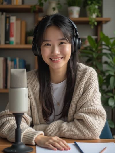 AI photography example 39 - podcast host photos generated by artificial intelligence