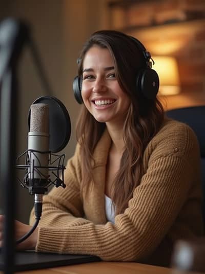 PhotoForge AI podcast host photo sample 40 - Studio quality AI generated photography