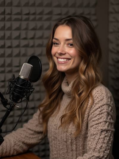 AI generated podcast host photo example 41 - Professional podcast host photography by PhotoForge