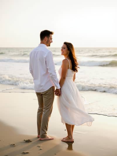 AI photography example 9 - pre wedding engagement photos generated by artificial intelligence