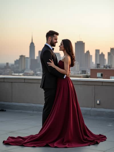 AI photography example 19 - pre wedding engagement photos generated by artificial intelligence