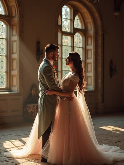 AI photography example 29 - pre wedding engagement photos generated by artificial intelligence