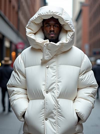 AI generated puffer jacket photo example 1 - Professional puffer jacket photography by PhotoForge
