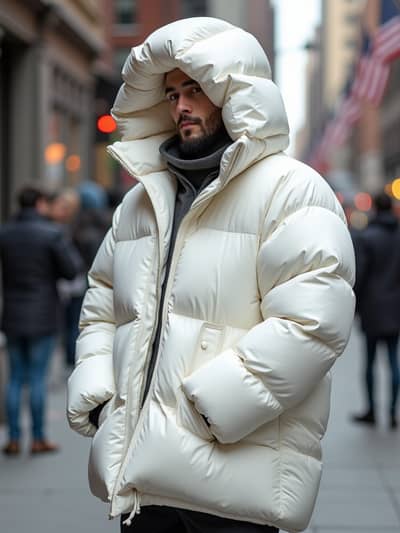 Puffer Jacket style photo 18 created with AI technology - PhotoForge professional photography