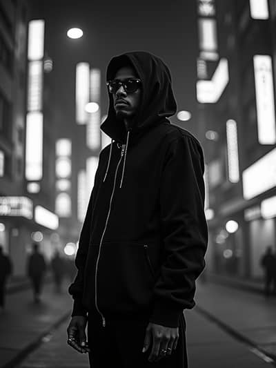 AI photography example 44 - rap album cover photos generated by artificial intelligence
