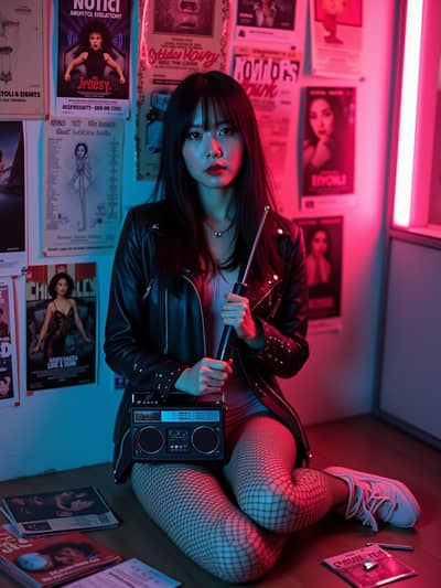 Professional retro 80s AI photo 2 - High quality artificial intelligence photography