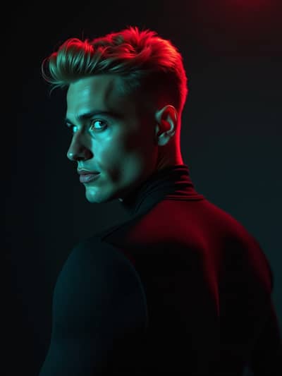 AI photography example 4 - rgb portrait photos generated by artificial intelligence
