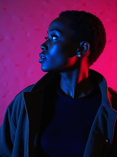 AI photography example 14 - rgb portrait photos generated by artificial intelligence