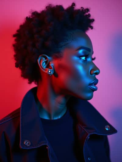 AI photography example 19 - rgb portrait photos generated by artificial intelligence