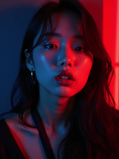 AI photography example 34 - rgb portrait photos generated by artificial intelligence