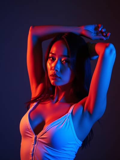AI photography example 39 - rgb portrait photos generated by artificial intelligence