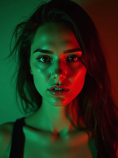 AI photography example 44 - rgb portrait photos generated by artificial intelligence