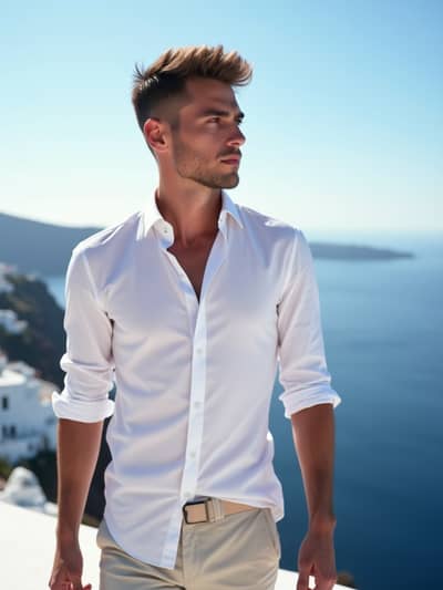Professional santorini summer AI photo 2 - High quality artificial intelligence photography
