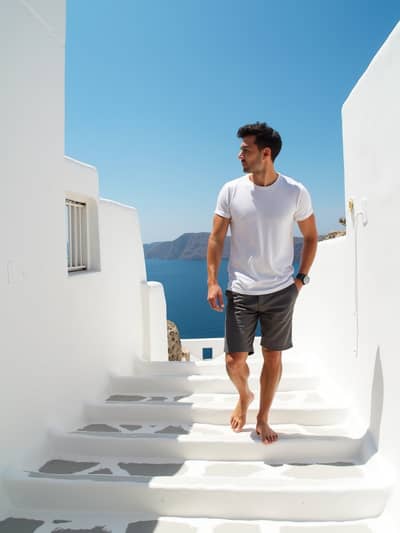 AI photography example 14 - santorini summer photos generated by artificial intelligence