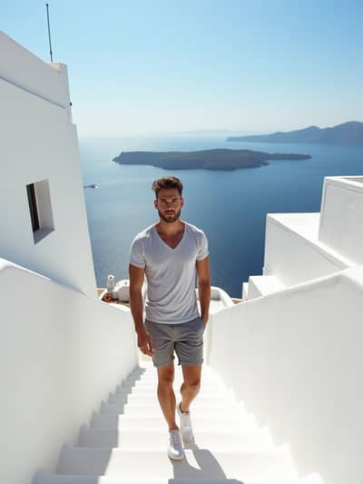 Professional santorini summer AI photo 17 - High quality artificial intelligence photography