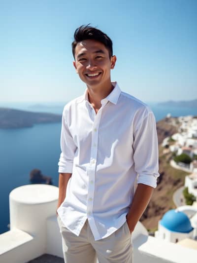Professional santorini summer AI photo 37 - High quality artificial intelligence photography