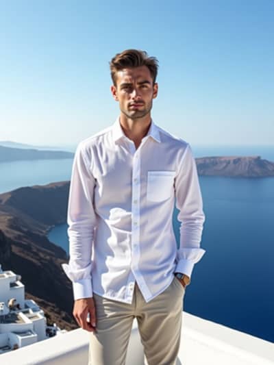 PhotoForge AI santorini summer photo sample 40 - Studio quality AI generated photography