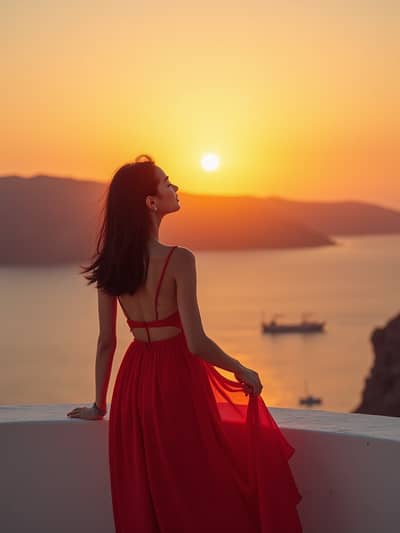 AI photography example 44 - santorini summer photos generated by artificial intelligence
