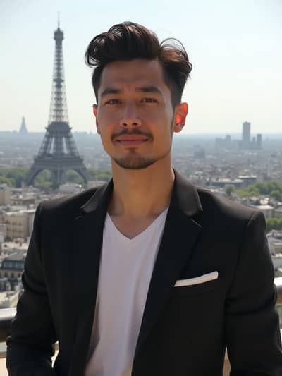 AI photography example 44 - summer in paris photos generated by artificial intelligence
